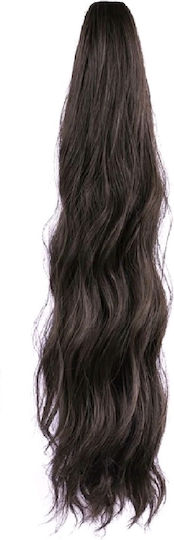 Postiche Curly Ponytail Synthetic Hair High Quality Clamper Dark Chestnut 24 Inches