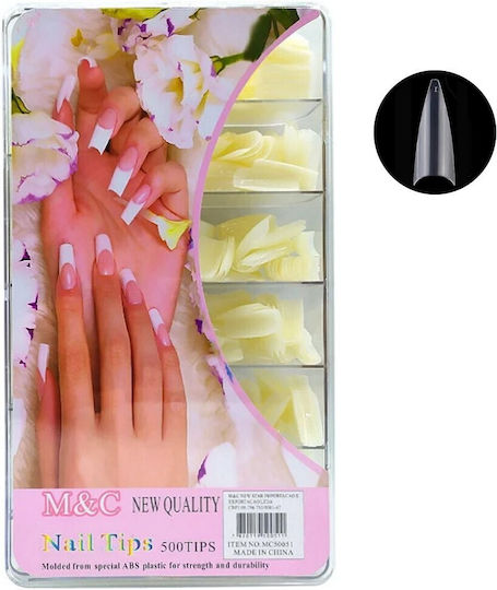 Κασετίνα 500 Nail Tips Stileto New Quality Clear Stileto