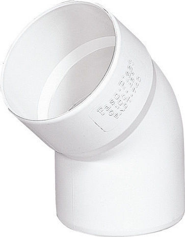 Fasoplast Pipe Elbow Fitting PVC Sewer U 45° White 100mm