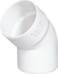 Γωνία Αποχέτευσης Fasoplast Λευκή Pvc U 45° Φ125