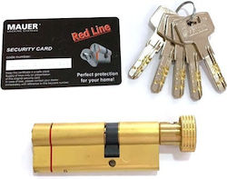 Security Cylinder Mauer Elite 2 Red Line With Knob Internal 62mm 31tx31 Brass