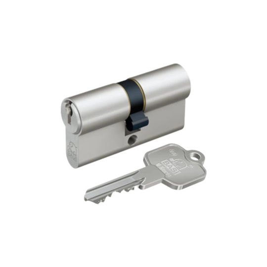 Basi Sicherheitszylinder Einfach 90mm 40-50 V50 – Mattes Silber Nickel Matt 1623-cy