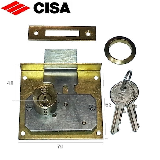Furniture Lock Mortise Cylinder Cisa 71110.40 Φ20x20 Brass