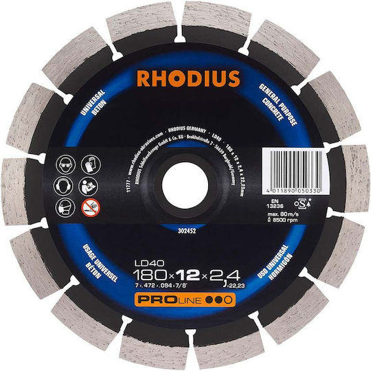 Δίσκος Κοπής 180x7mm Rhodius Ld40 180 Α-τ1148