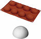 Silicone Mold 17 5x30cm 8 Semispheres Φ60x30mm 30ml Happyflex C373883