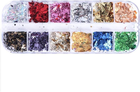 Kästchen 12 Blätter Nail Art Folien Farben Nageldesign