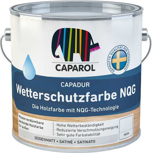 Caparol Capadur Wetterschutzfarbe Nqg Ριπολίνη Νερού Εμποτισμού Νανοτεχνολογίας Σατινέ Λευκό 750ml
