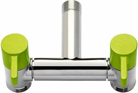 Colortap Ball Valve Outdoor Faucet 1/2" Double Water Supply Economy Filter Eko Chrome Green 142grn Colort