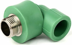 Γωνία Θερμοκόλλησης Αρσενική Ppr 90º Φ20x1/2" Plastherm