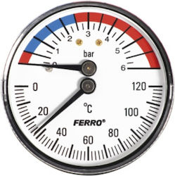 Ориентировъчно Манометри Термометър 1 4''-1 2'' Ferro Φ63