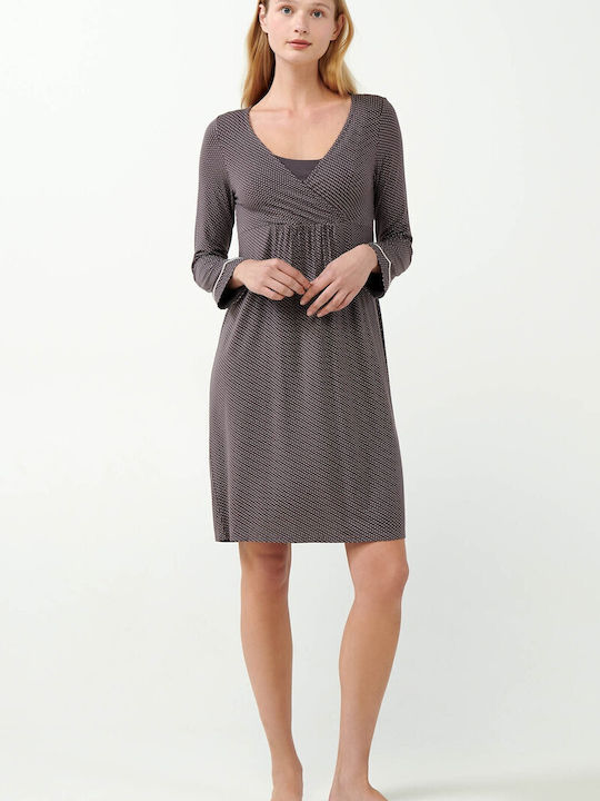 Vamp Nightgown Maternity & Nursing Gray Vamp Nightgown Maternity & Nursing Gray