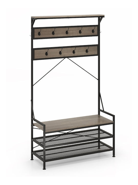 Costway Гардеробна стойка Сив 102x40x184см