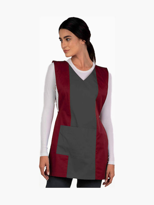 Work Apron Vest With Neck Disa-215.2.17 Dark Gr...