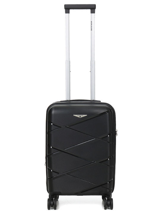 WORLDLINE Kabinenreisekoffer Hartschalen Black mit 4 Räder Höhe 55cm
