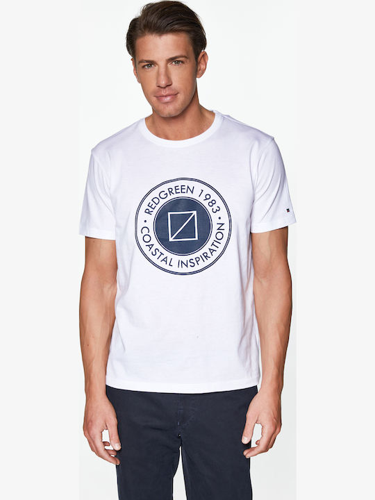 Redgreen T-shirt Τύπωμα Coastal Inspiration Λευκό
