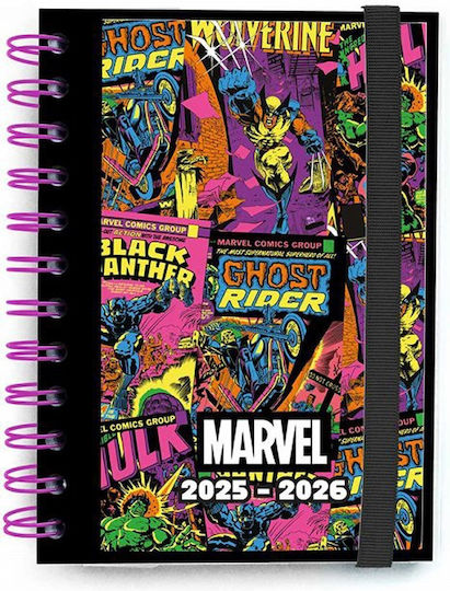 Grupo Erik Erik Учебен Дневник 11,5x16см Седмичен Дневен 11 Месеца 2025-2026 Marvel