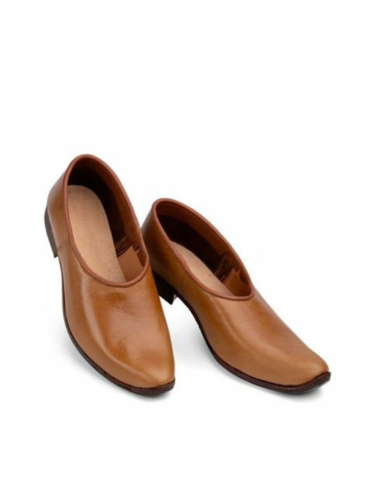 Dalis Leather Δερμάτινα Μυτερά Παπούτσια Καφέ Ανοιχτό 111582