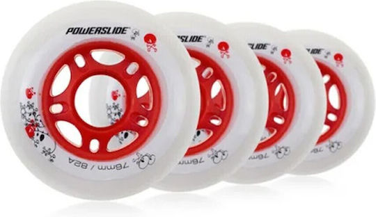 Powerslide Men Kids 76mm/82a 4-pack Inline Skate Wheels 905177/76