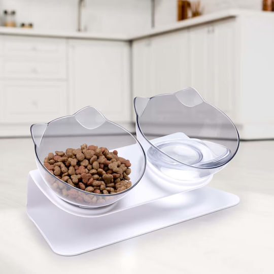 Schalen aus ABS-Kunststoff Futter & Wasser für Hund & Katze auf Basis von 2x in Transparent Farbe