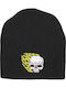 Men's Teen Black Knitted Beanie Skull Flames Print Code 2573