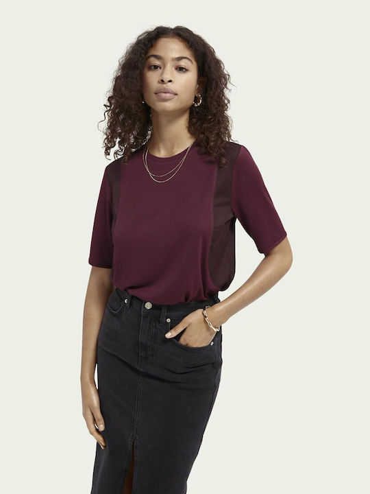 Scotch & Soda Loose Fit Mix T-shirt Δαμασκηνι