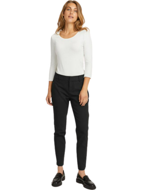 Fransa Trouser Curved Fit Frvita Car 20610983 Black Women's Trousers