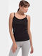 Lord Camisole Double Spaghetti Strap Satin Black