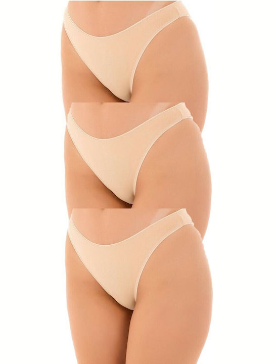 Дамски нискосядащ слип Fay Lingerie 3 пакета бежов 112