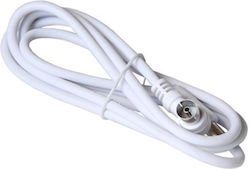 Geti Cablu De Antenă Coaxial De Sex Masculin - Coaxial De Sex Feminin Alb 1.5m Geti Cablu De Antenă Coaxial De Sex Masculin - Coaxial De Sex Feminin Alb 1.5m