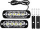 Set 2 Strobe Lights 4 Leds Yellow Warning Lights Jeep Off Road Atv Foxmag24