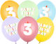 Set 6 Luftballons Latex Light Blue Zahlen 30cm