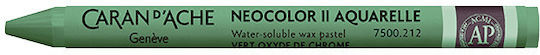 Caran D’ache Crayon Wax Watercolor Neocolor Ii Chromium Oxide Green 10 Pieces