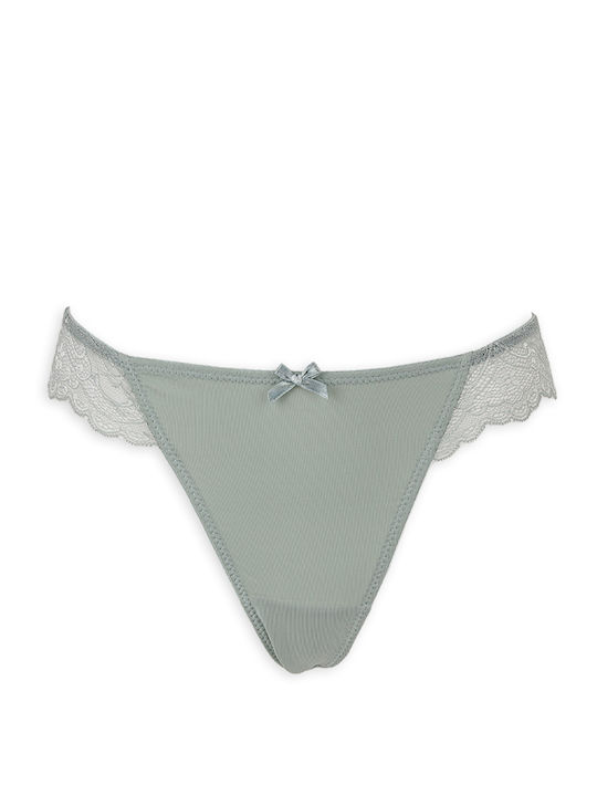 Γυναικείο String με Δαντέλα Μέντα