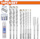 Wadfow Set Chisel Bits & Drill with SDS Plus Socket 10pcs