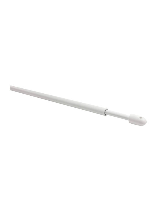 Extendable Metallic Curtain Pole Single Φ7mm 50-75cm White