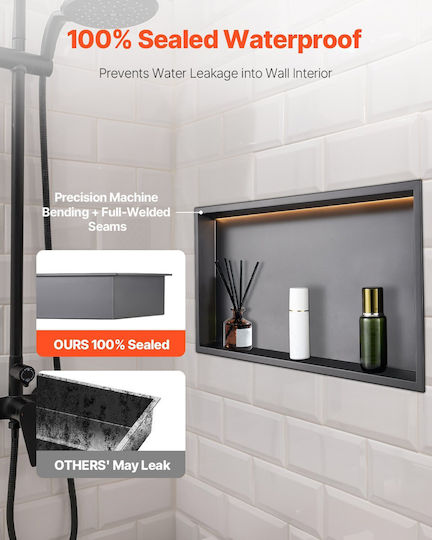 Vevor Corner Wall Mounted Bathroom Shelf Metallic White