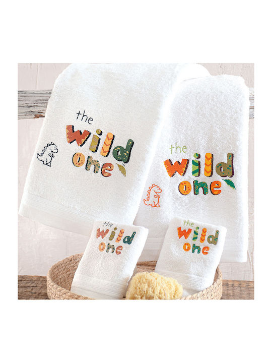 Rythmos Σετ Βρεφικές Πετσέτες 2τμχ Wild Baby Πράσινο 70x140cm Βάρους 500gr/m²