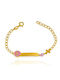 Paraxenies Kids Bracelet ID from Gold-plated Silver with Evil Eye