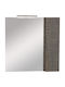 Pro Bagno Oglindă de Baie Lumini LED cu Dulap 75x14cm Gri