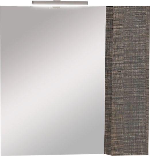 Pro Bagno Oglindă de Baie Lumini LED cu Dulap 75x14cm Gri