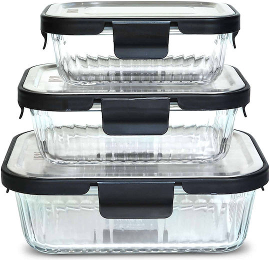 Iris Barcelona Set Glas Mittagsboxen 3Stücke