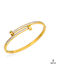 Ghetto Women's Bracelet made of Steel Gold Plated with Zircon