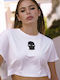 Women's Crop Top Short Sleeve White