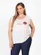 Damen Bluse Blumen White