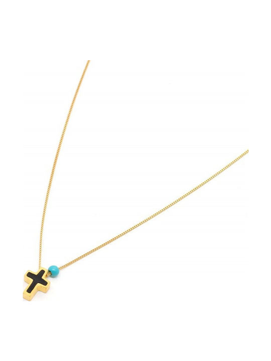 Irmelia Women's Cross from Gold Plated Silver with Chain