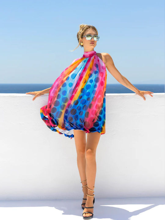 Sommer Mini Abend Damenkleid Polka Dot