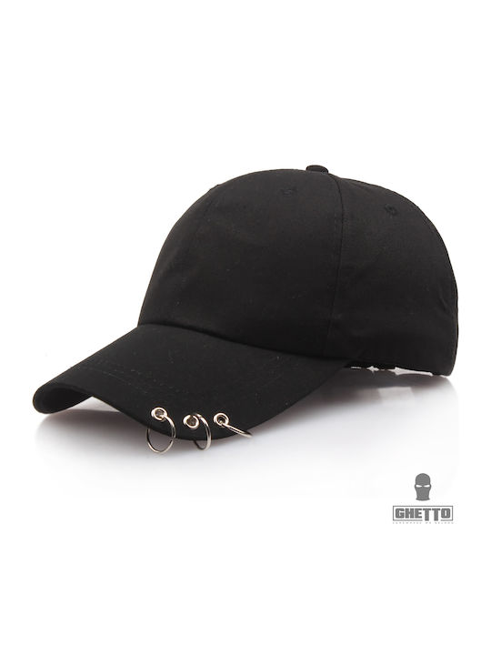 Ghetto Cap Kpop Iron 3 Rings 6 Panel Black