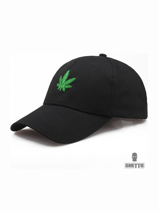 Ghetto Kappen Maple Leaf Stickerei 6-Panel Schwarz