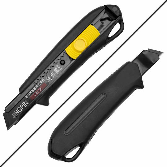 Schneidemesser Sicherheit Ergonomischer Griff Kunststoff Körper Breite Lamme 18mm Schwarz Oem