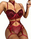Set Bralette Brazil Jartieră Neagră
